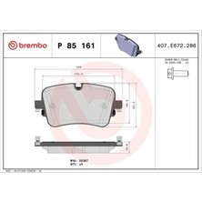 Brembo P85161 Arka Fren Balatasi 4KE698451A 4M0698451BM 4M0698451BN