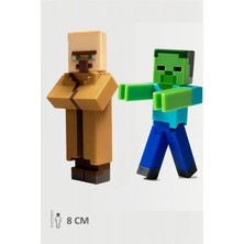 Minecraft Villager Köylü ve Zombi Set Hareketli Eklemli Figür