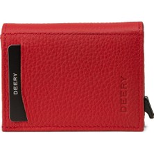 Deery Hakiki Deri Kırmızı Mekanizmalı Dikey Erkek Cüzdanı - 00626MKRMZ01