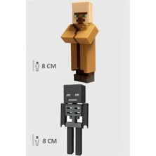 Minecraft Villager Köylü ve Siyah Skeleton Set Hareketli Eklemli Figür