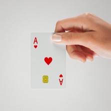 Huggy Craft Iskambil Kağıdı Görünümlü Kırmızı Kupa As Kredi Kartı Kaplama & Sticker