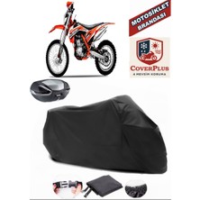 Autozel Yuki Dirty Paws Offroad Motor Brandası Siyah Arka Çanta Uyumlu Motorsiket Brandası Motor Örtüsü Çadır Su Geçirmez Motosiklet Kılıfı Motor Brandası