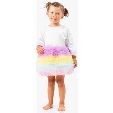 Baby Animals Kız Bebek Elbise Kız Çocuk Elbise Doğum Günü Parti Düğün Tütü Tüllü Uzun Kollu Astarlı Elbise