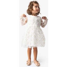 Baby Animals Kız Bebek Elbise Kız Çocuk Elbise Doğum Günü Parti Düğün Tütü Tüllü Uzun Kollu Astarlı Elbise