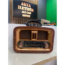 Knittingtr Kahverengi Nostalji Radyo ve Hoparlör Seti, Şık ve Retro Tarzda Ses Deneyimi