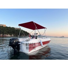Borda Marine 3 Kollu Rollbar Katlanabilir Tekne Tentesi, Paslanmaz Güneşlik 2 mt Açılır