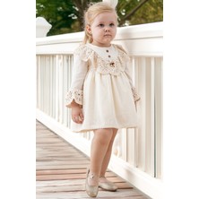 Baby Animals Kız Bebek Elbise Kız Çocuk Elbise Doğum Günü Parti Düğün Keten Uzun Kollu Astarlı Elbise