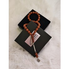 CC Desing Kahverengi Küre Kesim Toz Kehribar Tesbih