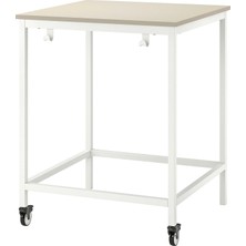 IKEA Trotten Çalışma Masası Bej Beyaz 80 x 80 cm