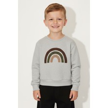 Worrn Erkek Çocuk %100 Pamuk Gökkuşağı Süzeneli Sweatshirt - 1021