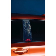 Aydın Garage Araç Kapı Direk Kaplama Folyosu Kurt Desenli (Sağ Sol Takım) (2 Adet) - 22X50 C