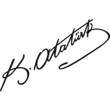 Aydın Garage Kemal Atatürk Imza Sticker Araba Oto Sticker Motor Pc Laptop Etiket Çıkartma Siyah 20X5 cm