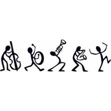 Aydın Garage Dans Eden Müzik Adamlar Dekoratif Duvar Sticker 20 Cm.