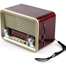 Knittingtr Renkli Şarjlı Fm Radyo Bluetooth USB Aux Çok Fonksiyonlu Retro Tasarım