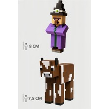 Minecraft Witch Cadı ve Cow Inek Set Hareketli Eklemli Figür