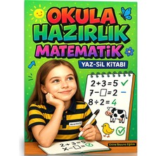 Enine Boyuna Eğitim Okula Hazırlık Matematik Yaz-Sil Kitabı (5-9 Yaş)