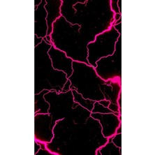 Aydın Garage Pembe Şimşek Kapı Direk Kaplama Folyosu Baskılı Sticker Sağ-Sol 2 Adet 22*50 cm