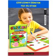 Enine Boyuna Eğitim Çizgi Çizmeyi Öğreten Yaz-Sil Kitabı