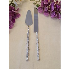 Bambu 2 Parça Pasta Servis Kaşık Seti Gümüş