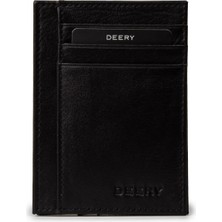 Deery Erkek Hakiki Deri Siyah Sihirbaz Dikey Cüzdan - 03101MSYHZ01
