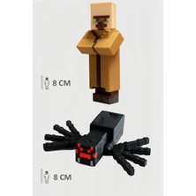 Minecraft Villager Köylü ve Spider Örümcek Set Hareketli Eklemli Figür