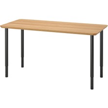 IKEA Anfallare / Olov Çalışma Masası Bambu Siyah 140 x 65 cm