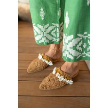 Angelina Jones Tyler Kadin Bej Denız Kabuklu Hasır Terlik