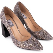 Emel Ayakkabı Hakiki Deri Günlük Rahat Klasik Ayakkabı Gri Yaldızlı 46751