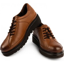 Emel Ayakkabı Rahat Modern Ortopedik Yumuşak Deri Ayakkabı Taba 3500