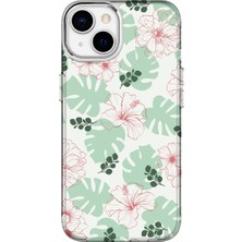 Turkuaz Dijital Pazarlama Apple iPhone 13 Özel Yaprak Baskılı Lüks Silikon Kılıf