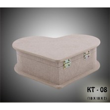 Ahşap Boyanabilir-Takı-Makyaj-Aksesuar-Dekoratif Çok Amaçlı Kalp Kutu