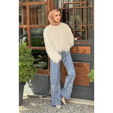Moor Mirabelle Taşlı Denim Pantolon 25W7017 Mavi