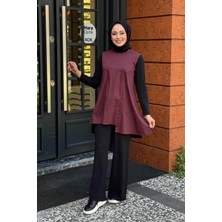 Almarwah Pantolonlu Takım 202888 Mürdüm