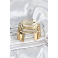 Nuvigo Gold Renk Pirinç Kaburga Model Kadın Bileklik - TJ-BB8065