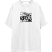 The Lucid Lab LED Zeppelin The Starship Oversize Tişört - Beyaz