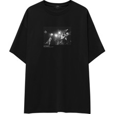 The Lucid Lab LED Zeppelin Pontiac Silverdome 1977 Oversize Tişört - Siyah