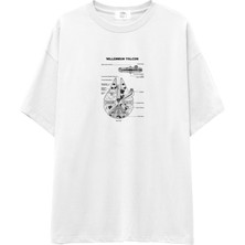The Lucid Lab Millennium Falcon Oversize Tişört - Beyaz