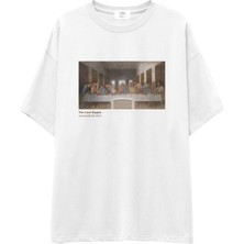 The Lucid Lab Son Akşam Yemeği Oversize Tişört - Beyaz