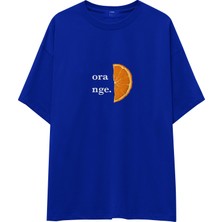 The Lucid Lab Orange Oversize Tişört - Mavi