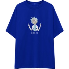 The Lucid Lab Rick It Oversize Tişört - Mavi