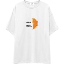 The Lucid Lab Orange Oversize Tişört - Beyaz