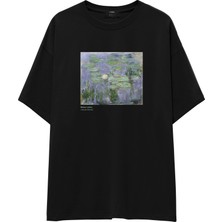 The Lucid Lab Water Lilies Oversize Tişört - Siyah