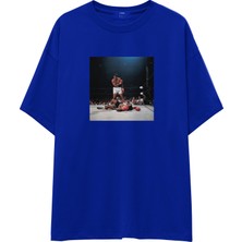 The Lucid Lab Muhammed Ali And Sonny Liston Usa 1965 Oversize Tişört - Mavi