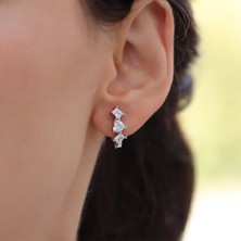 Necati Gün Kalp Taşlı Gümüş Küpe