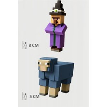 Minecraft Witch Cadı ve Mavi Koyun Sheep Set Hareketli Eklemli Figür