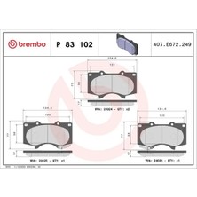 Brembo P83102 On Fren Balatasi 0446504090 044650K280 044650K360
