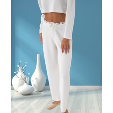 Minervaxint Kadın Regular Fit Esnek Dokulu Beli Bağcık Detaylı Sweat Pantolon