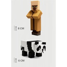Minecraft Villager Köylü ve Panda Set Hareketli Eklemli Figür