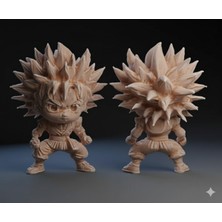 Hivhestin Süper Saiyan Goku (Chibi Versiyon) Özel Üretim 3D Baskı Figür - 14 cm Boyasız Pla