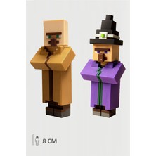 Minecraft Villager Köylü ve Cadı Witch Set Hareketli Eklemli Figür